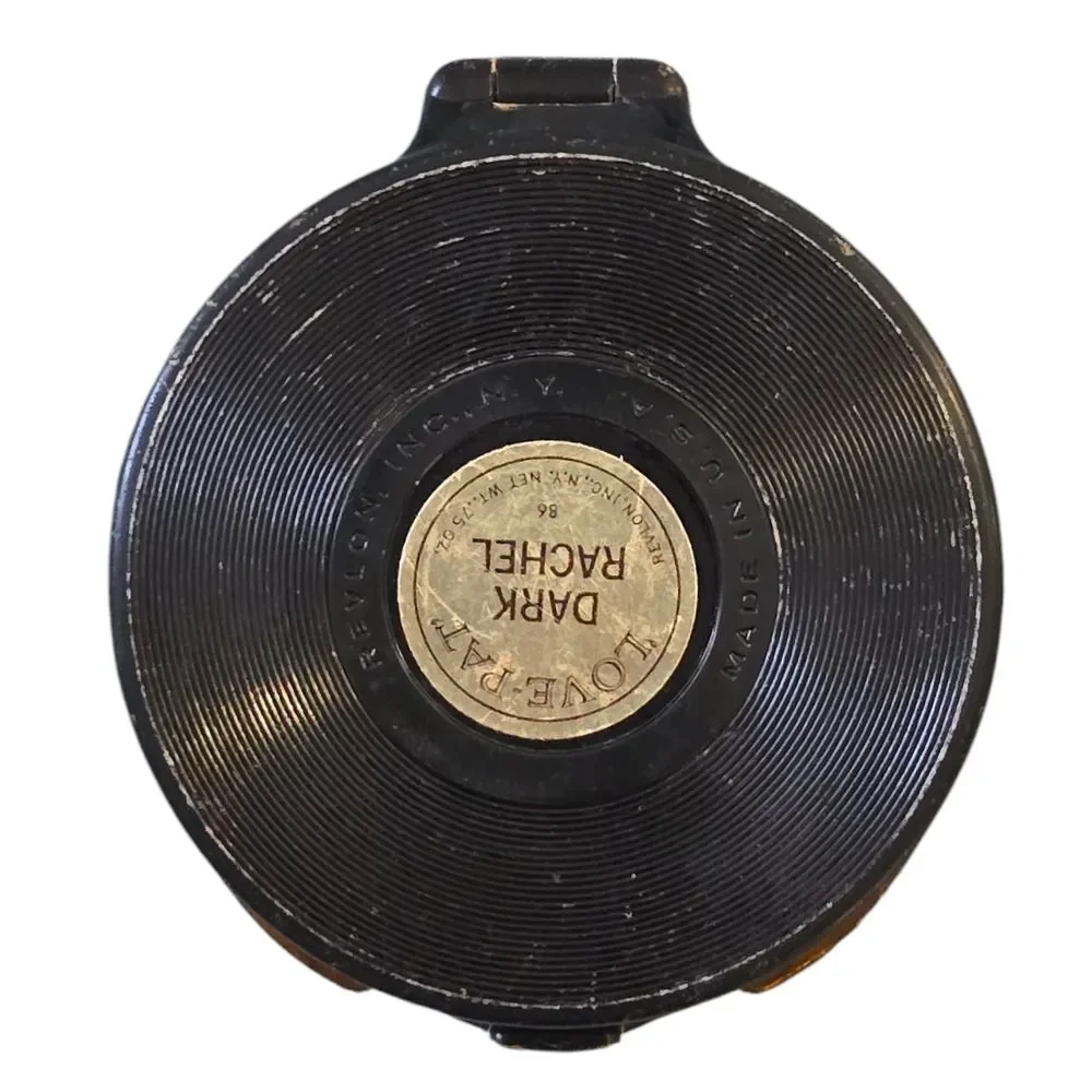 Revlon Love Pat Pressed Powder Compact Vintage‎ 1960s Mirror Dark Rachel Makeup